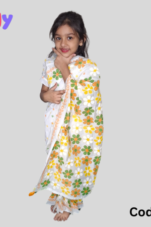 BS-56 বেবি রেডি হাফ সিল্ক প্রিন্ট শাড়ি