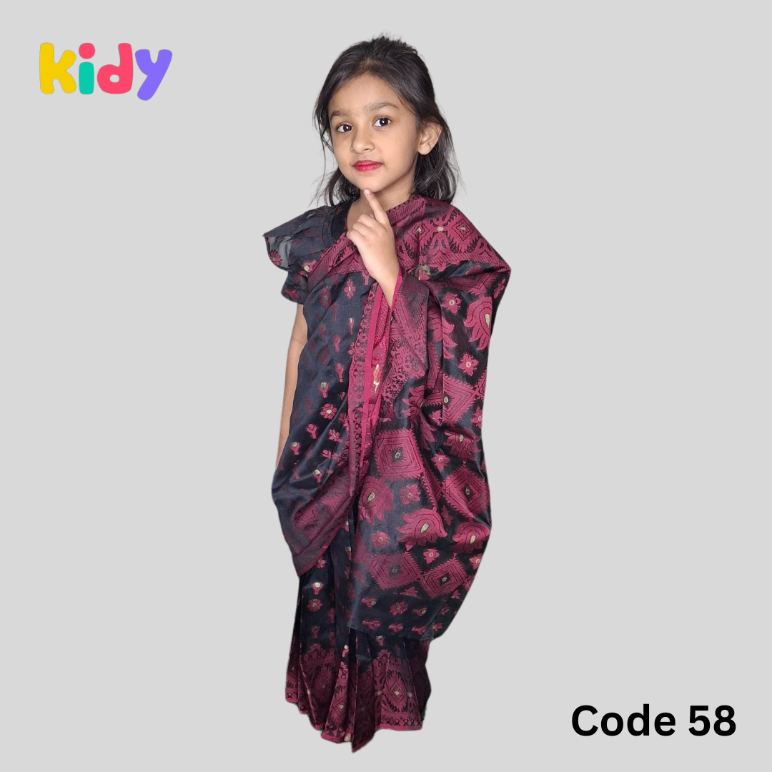 Code 51 (25) BS-02/BS-58 বেবি রেডি জামদানী শাড়ি - Image 2