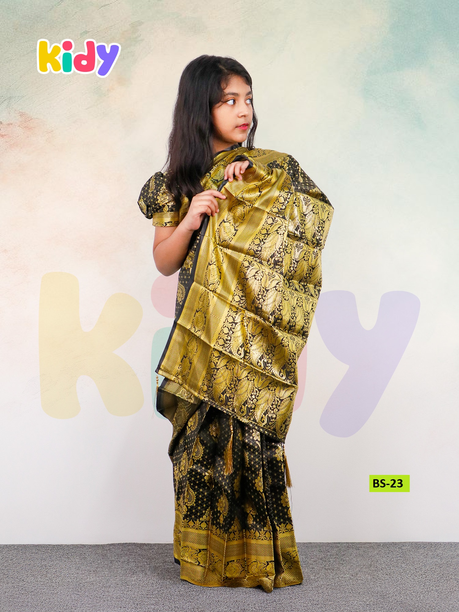 BS-23 BS-23 বেবি রেডি কাতান শাড়ি